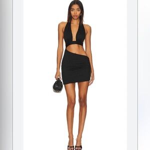 Super down domonique halter mini dress